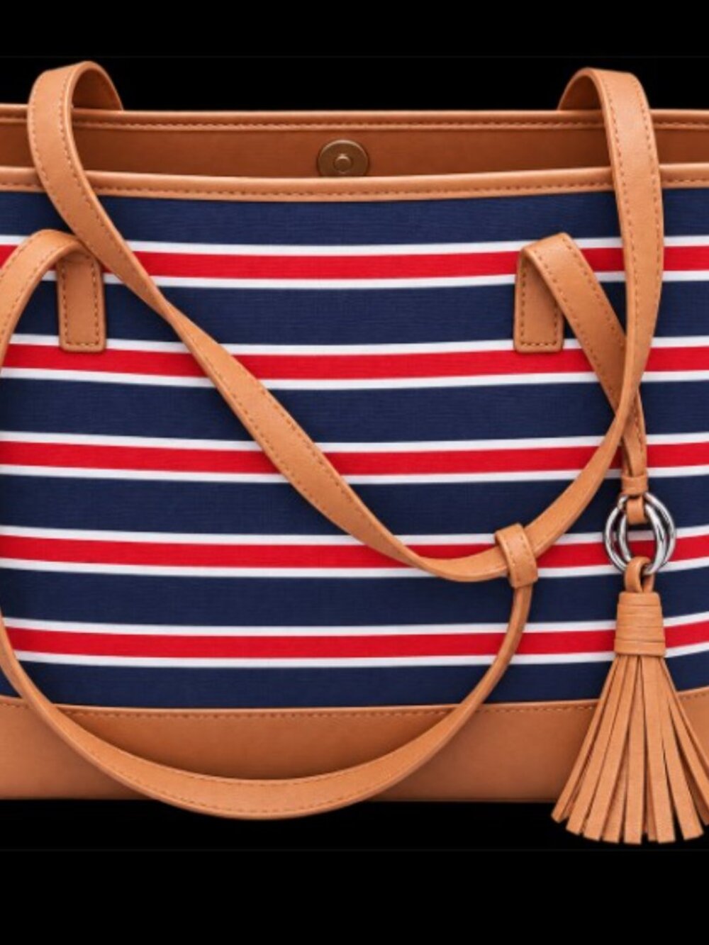 Kim Rogers striped shoulder/tote bag